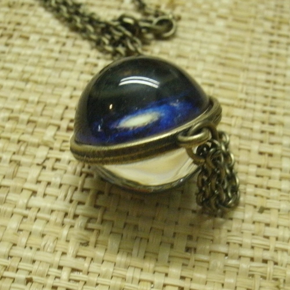 Glass Sphere with Galaxy Pendant Necklace - Picture 9 of 16
